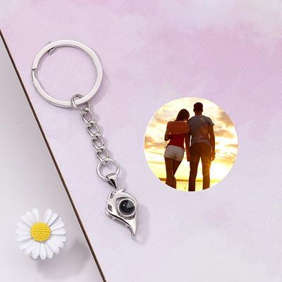 TEMU 1pc - Steel Keychain Projection - Graduation Or Christmas , , And Image