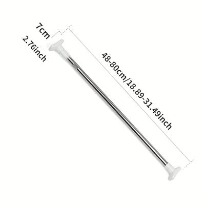 TEMU 1pc Adjustable Tension Curtain Rod - Multipurpose Heavy-duty No-drill Extendable Rod For Shower, Closet, Window, Towel Rack - Metal & Plastic Home Accessory Image