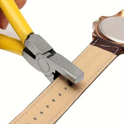 TEMU 1pc Multi-functional Leather Hole Punch Pliers, 2mm Precision, Carbon Tool For Watch Bands, Belts, Laces, Sandals - No Electricity Needed Image
