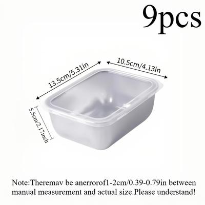 TEMU A Set Of 9 Stackable Stainless Steel Food Storage Containers With Airtight Lids - A Bpa-free Versatile Kitchen Organizer, Dishwasher Safe, Food Contact Safe, And Requires No Electricity. Image