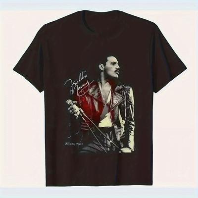 TEMU Freddie 012comfortable Tee Mens Round Neck Short Sleeves-shirt Music Valentines Day 180g Printed Shirts Image