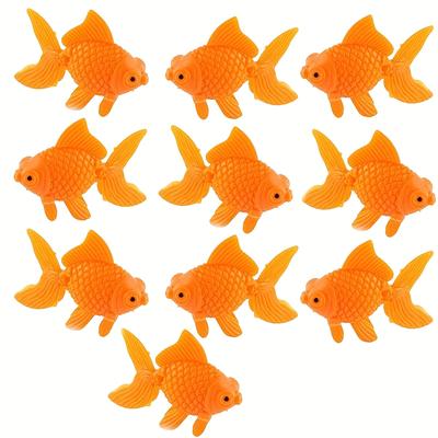 TEMU 10pcs Aquarium Fish Bowl Artificial Floating Plastic Orange Decor Goldfish Ornament Fish Decoration Image