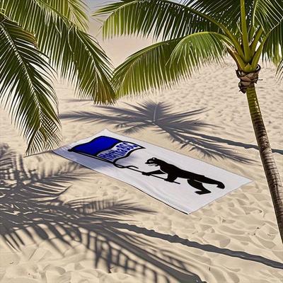 TEMU 1pc Bsc Berlin Aufkleber Lightweight Beach Towel, 240gsm Polyester Blend, Modern Woven Oblong Sand-resistant Towel With For Beach And Pool, Beach Towel Image