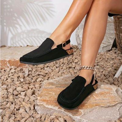 TEMU Women's Slip-on Mule Slippers - Lightweight Outdoor Sandals With Non-slip Rubber Sole, Breathable Fabric Upper & Soft Synthetic Synthetic Leather Lining For Indoor/outdoor Image