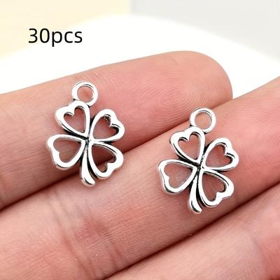 TEMU 30pcs Vintage Clover Pendant For Diy Fashion Jewelry Making, Craft Supplies For Bracelets, Necklaces, Earrings Keychains Crafting Accessories Image