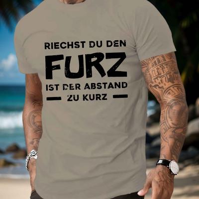 TEMU Funny German Men's Short Sleeve T-shirt Summer T-shirt Top Image