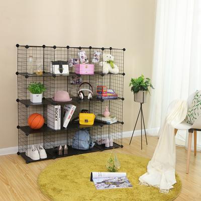 TEMU Songmics 16-cube Metal Wire Storage Organizer, Modular Shelving , Floor Mount, No Wood, Electricity-free, With Diy Closet And Shoe Rack For Bedroom Image