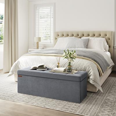 TEMU Storage Bench Folding Footstool Ottoman 38 X 110 X 38 Cm To 300 Kg For Living Room Bedroom Entryway Image