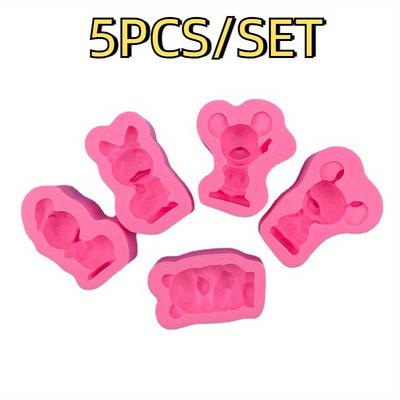 TEMU 5pcs Winnie Silicone Molds For Diy Aromatherapy Candles, Cartoon Duck, Daisy Resin Crafting, Home Decor Crafting Mould, Aromatherapy Candle Making| Design|durable Silicone Image