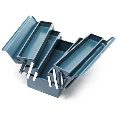 TEMU Wiltec Tool Box 420x200x200mm Made Of Steel With 5 Compartments, Durable Tool Chest With Handle, Tool Box Image