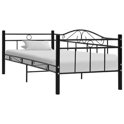 TEMU Daybed Frame Black Metal 90x200 Cm Image