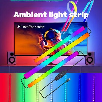 TEMU 3 Monitor Light Bars, 24 Inch For Game Settings, Rgb Light Bar For Room/monitor/pc, Led Light For Desktop Games Controlled By Smart Buttons, Usb Light Bar, Color Changing Led Light Bar Image