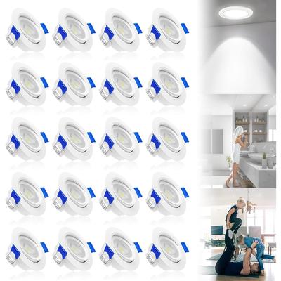 TEMU Plastic Ceiling Light 20pcs 5w Recessed Spotlights Led Spots Ultra Flat Ceiling Spots Led Module Recessed Lights Flat Recessed Light For Bathroom Living Room, Cool White/warm White Image
