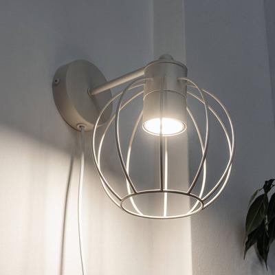 HELam Wandlampe STARLIGHT, cremeweiß 1-flg. Ø 18 cm Metall Stecker Image