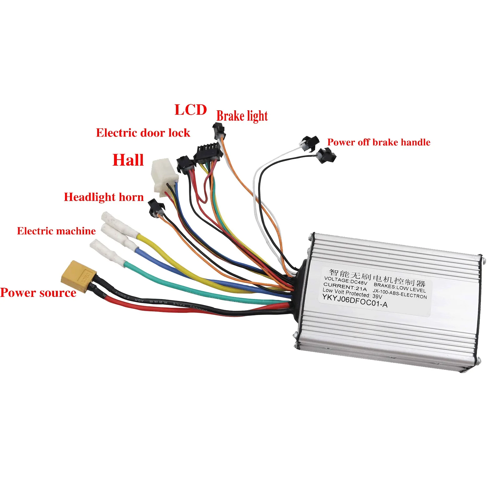 Y22A 48V 21A Elektroroller Bürstenloser Controller + TF-100 LCD-Display Drosselklappenmesser für Kugoo M4 Pro Elektroroller Image