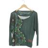 Desigual Damen Langarmshirt, Gr. 48, grün, kein Etikett