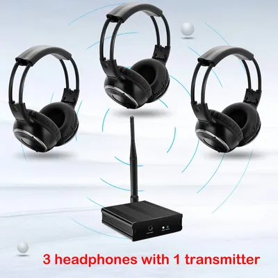RF Silent Disco faltbares kabelloses Kopfhörer-Bundle (3 Stück mit 1 Sender in 500 m) – Home Party TV Dancing