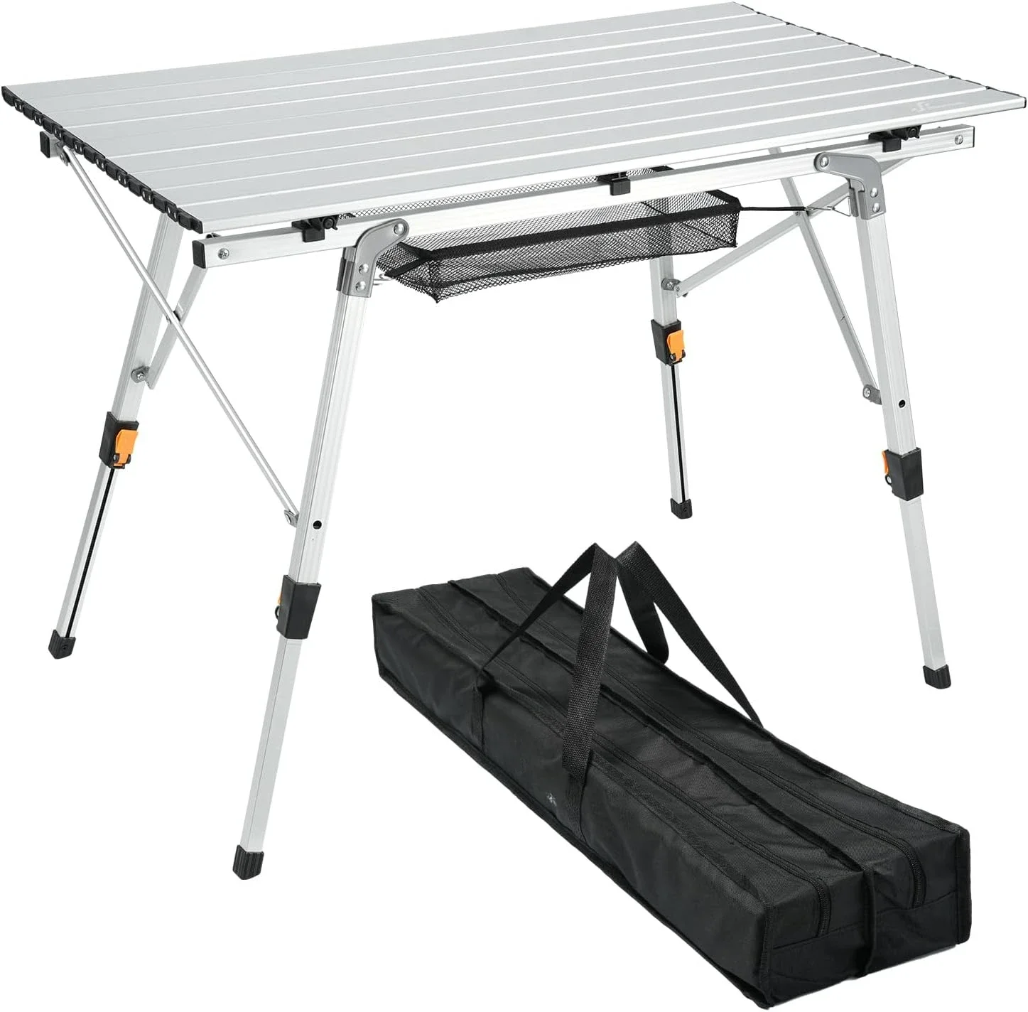 2-in-1 klappbarer Campingtisch mit abnehmbarer Netzschicht – leichter, höhenverstellbarer Aluminiumtisch für Grillen, Strand, Image