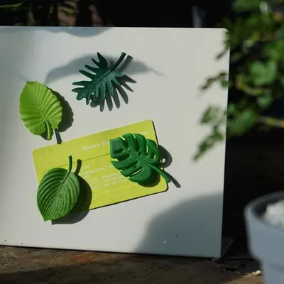 4 Stücke Pflanze Kühlschrankmagnete Mini Grüne Schildkröte Blatt Kühlschrank Aufkleber Image