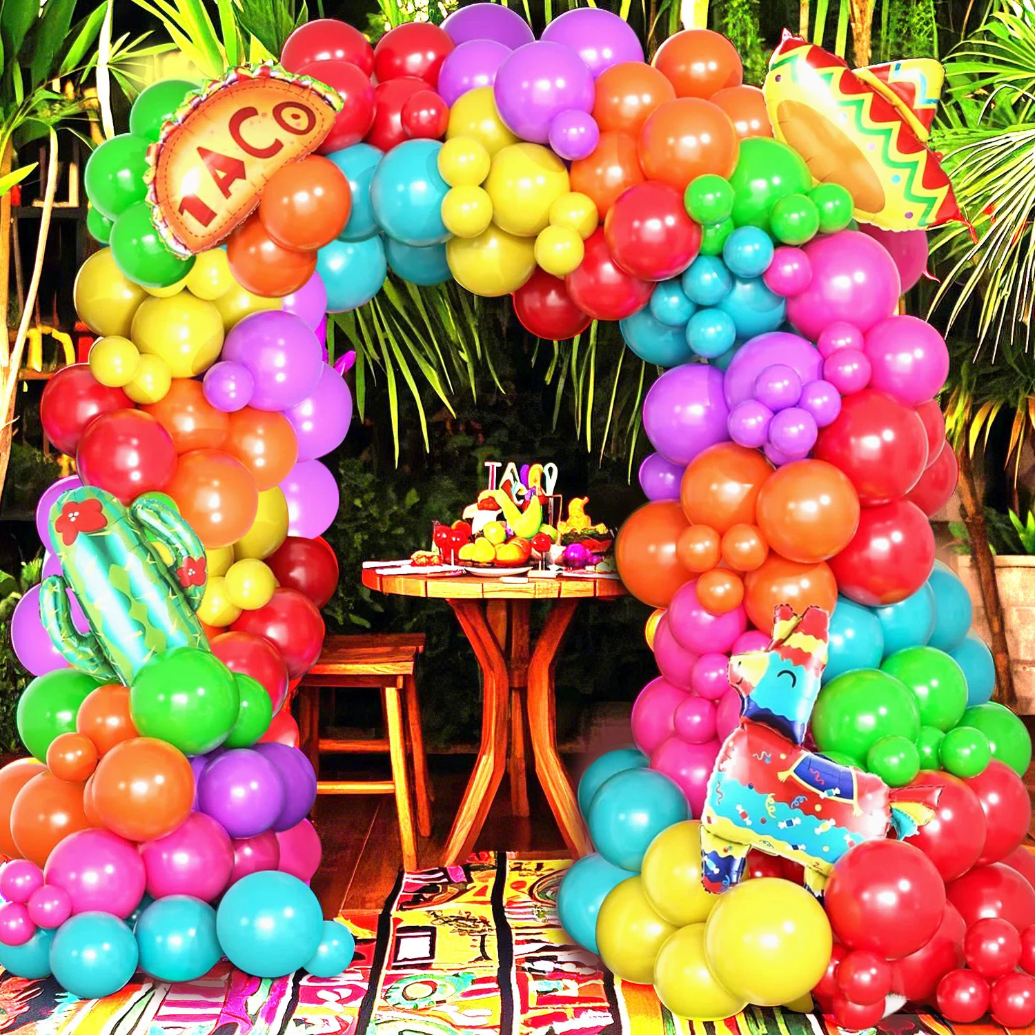Tropisches Ballonbogen-Set für Hawaii-Pool-Party-Event-Ballons, bunt und super für den Sommer Image