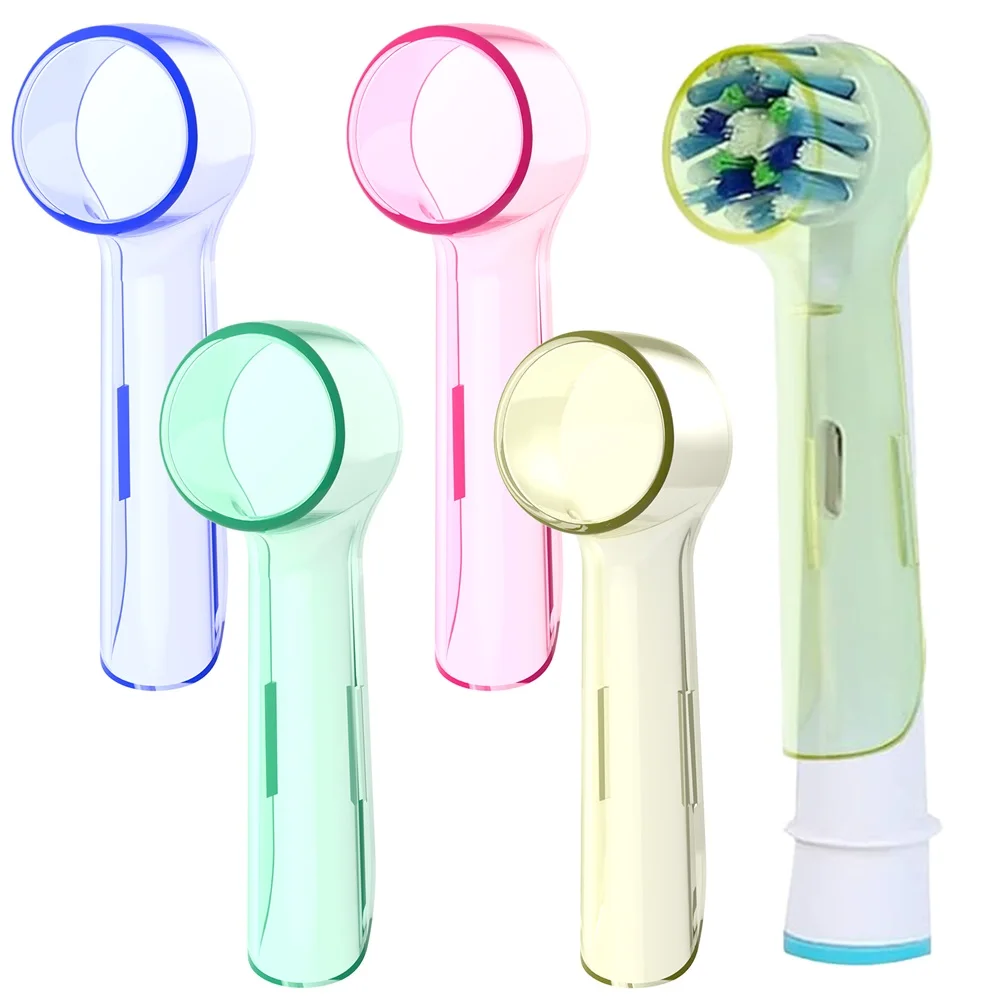 4 Stück kompatibel mit Oral B elektrischen Zahnbürstenköpfen, staubdichte Abdeckungen, Bürstenkopf-Schutzkappen für Aufbewahrung und Reisen Image