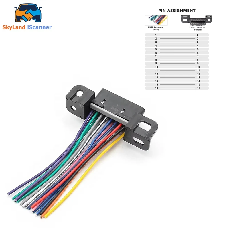 10 cm DIY 16pin J1962 OBD2 Verlängerung Kabel Für VW/Toyota/Honda Weibliche Automotive Auto Diagnose Auto werkzeug OBD 2 Stecker Image