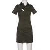Buffalo London Damen Kleid, Gr. 32, grün, Elasthan, Baumwolle