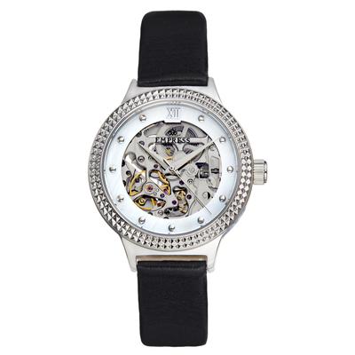Empress Alice Automatic MOP Skeleton Dial Leather-Band Watch Image