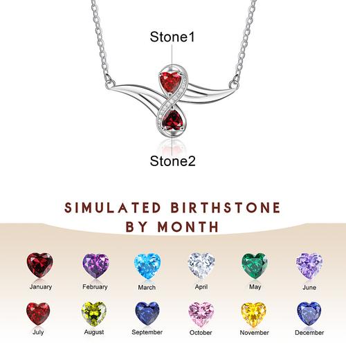 Personalized Birthstone Necklace Custom Gift for Her, December Exclusive Birthstone, Mother's Day Valentine's Day Christmas Birthday Anniversary Gift, Eternal Legacy of Love Time for Mom Wife Girlfriend