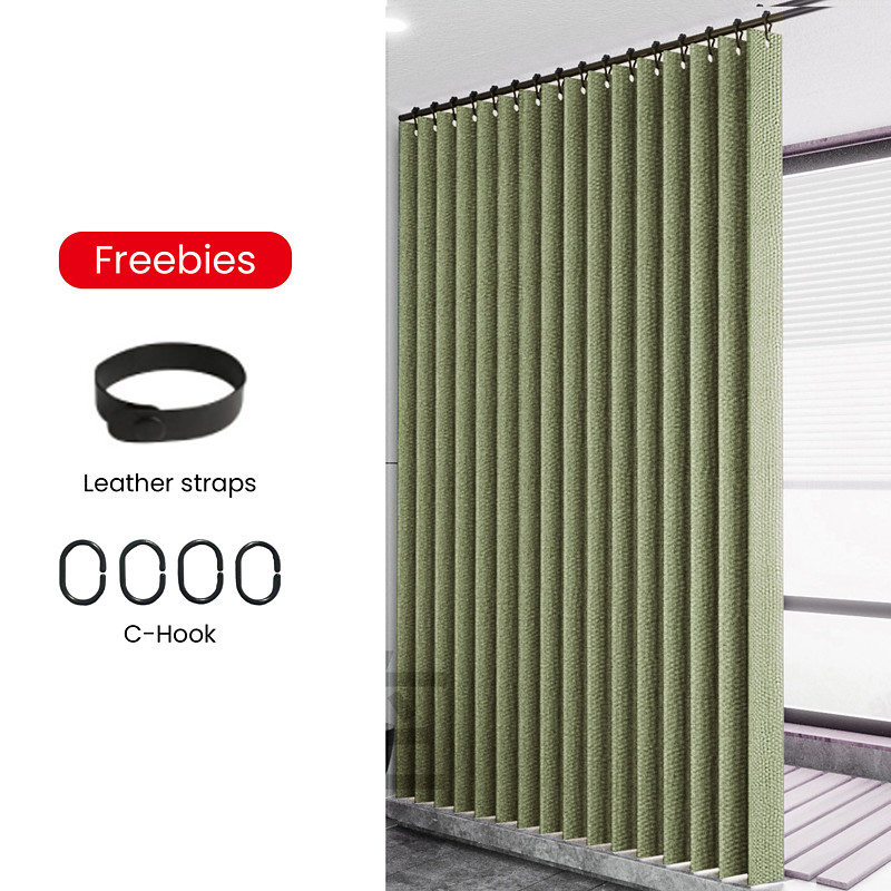 Bathroom Shower Curtain 180cm 70 Room Divider Curtain Folding, Waterproof, Mildew-Proof Nordic for Dry Wet Separation No Puching or Tools
