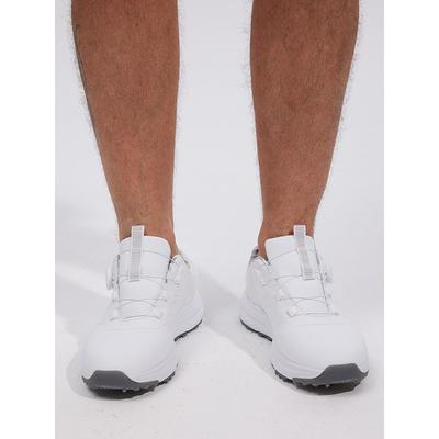 Men White Grey Adjustable Golf Shoes
