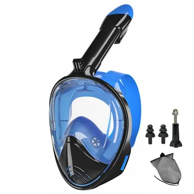 Full Face Snorkel Mask Silicone Diving Mask Full Dry Panoramic With Camera Holder Large Frame