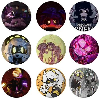 58mm Murder Drones Anime Button Pin Little Robot TESSA UZI N J Funny Brooch Badge Bag Decor