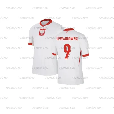 2025 Poland Football Shirt Summer Short Sleeve Men's Boys Football Shirt Lewandowski No. 9 Home