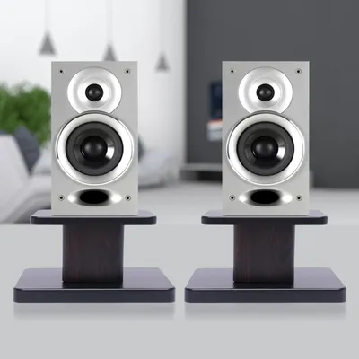 15kg Capacity Speaker Stand, Anti-Vibration Design, MDF Construction w/Sand-Fillable Base for