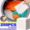 250Pcs Laundry Color Absorbing Paper Anti-dyeing Laundry Tablets for Washing Machine Clean Clothes