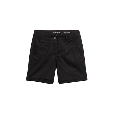 TOM TAILOR Damen Chino Bermuda Shorts, schwarz, Uni, Gr. 38 Image