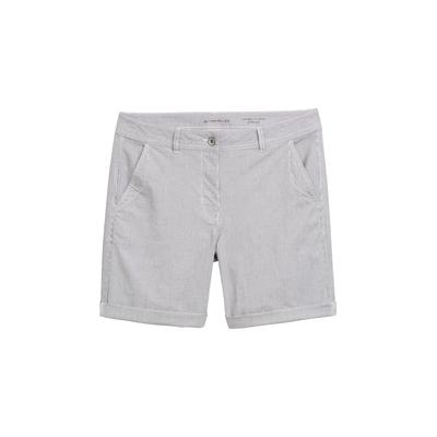 TOM TAILOR Damen Chino Bermuda Shorts, schwarz, Gestreift, Gr. 42 Image