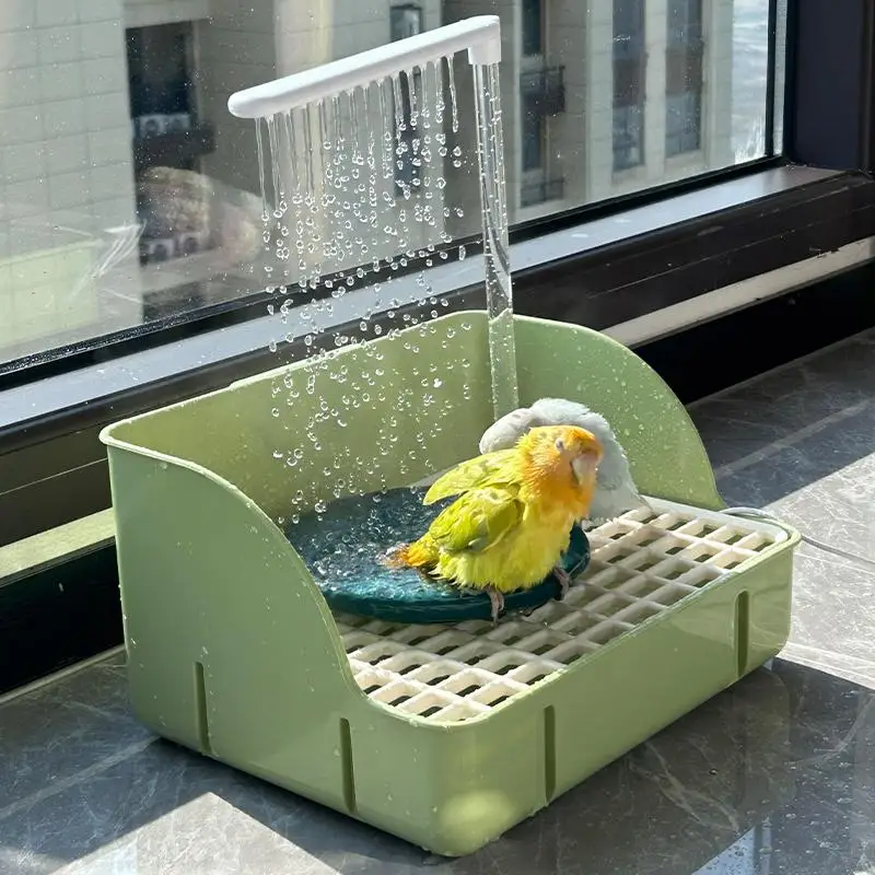 Bacino da bagno elettrico per uccelli bacino da pioggia acqua di circolazione automatica per budgerigars cockatiels peonia e coni solari
