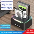 Dock per disco rigido SATA doppio disco da 2,5/3,5 pollici USB3.0 Laptop PC desktop Luci RGB USB-C