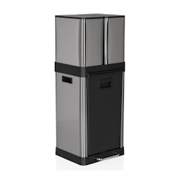 Abfallsammler / Mülltrennsystem CLEAN 3 32L(6Lx2+20L) Stahl satin silber hjh OFFICE Image
