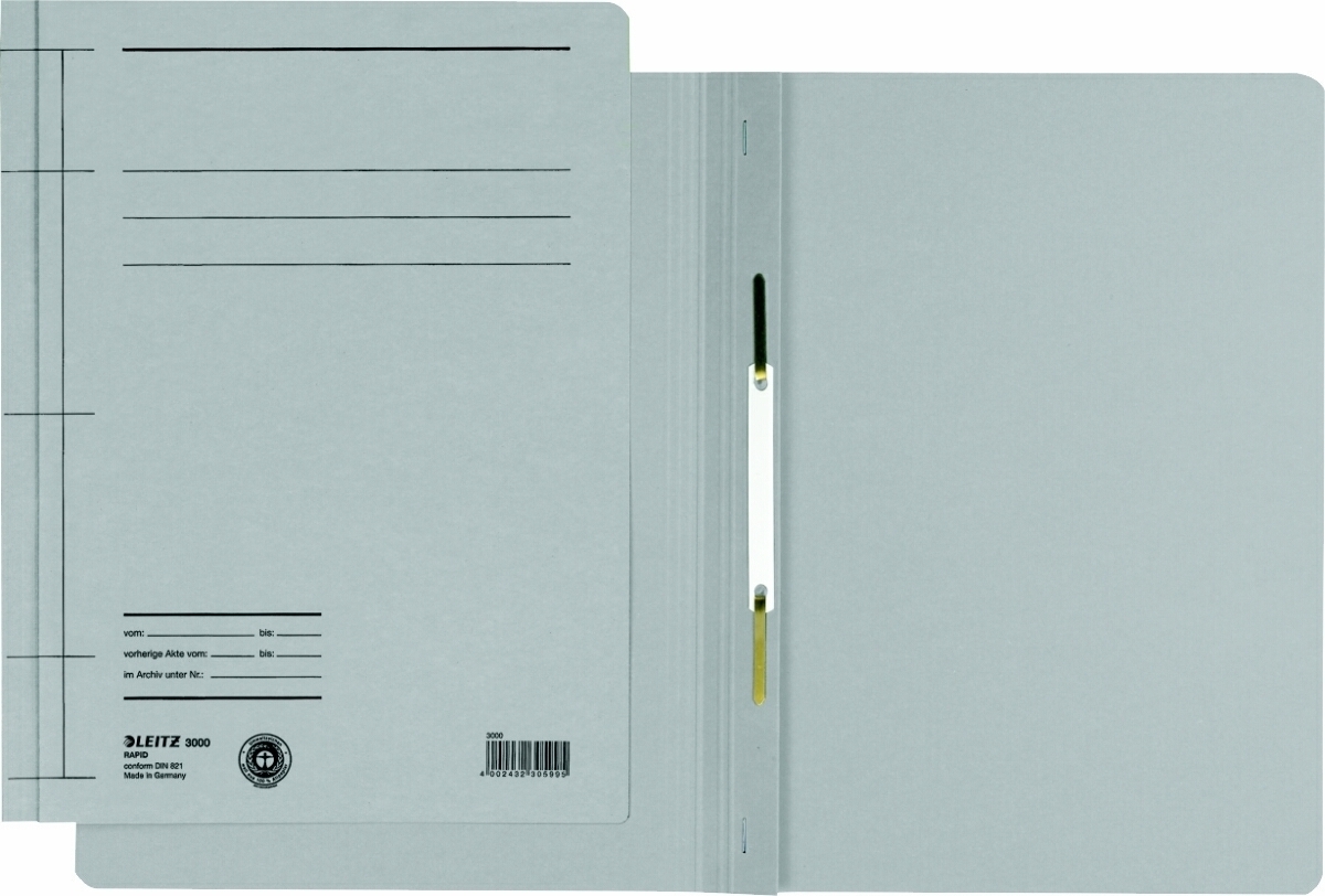 LEITZ Schnellhefter Rapid A4 Manilakarton grau Packung mit 25 Stück Image