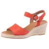Keilsandalette GABOR "ATHEN", Damen, Gr. 37, orange, Ziegenveloursleder, unifarben, klassisch, Schuhe, Sommerschuh, Riemchensandale, mit Klettverschluss, G-Weite