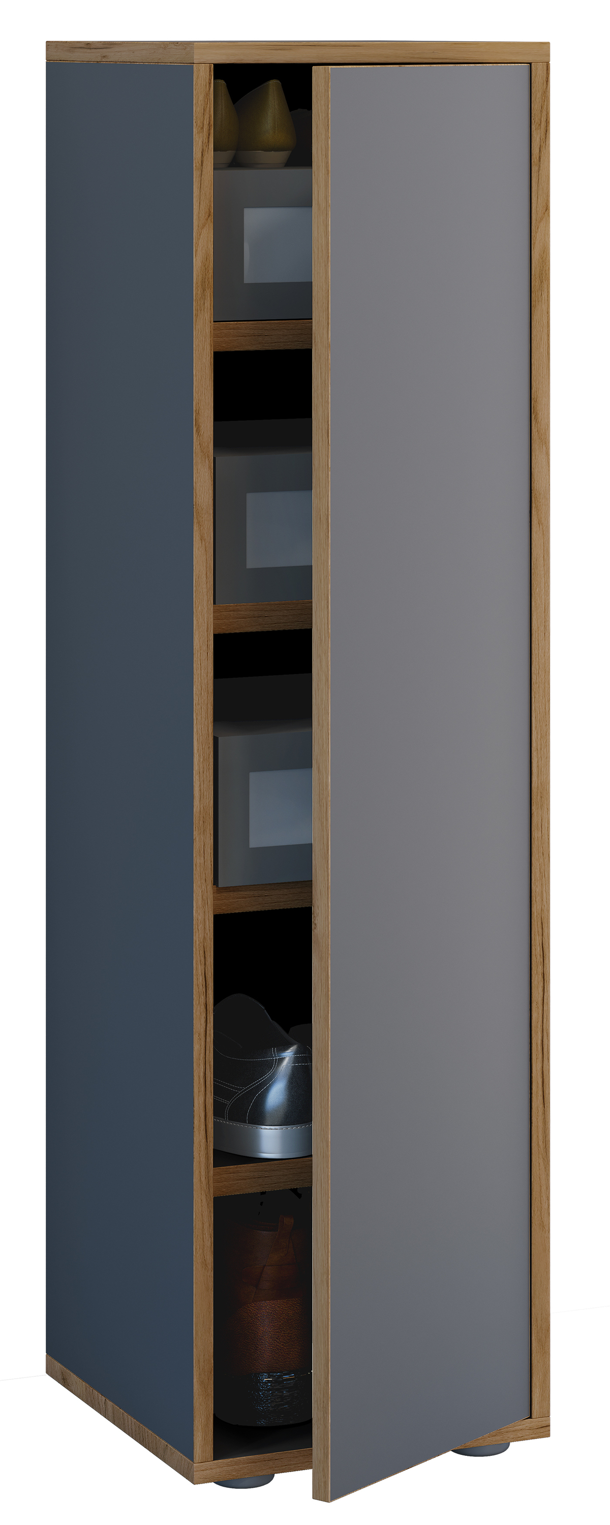 Schuhschrank VCM "XL Holz Großer Schuhschrank Schuhkommode Salia B30", grau (anthrazit), Schränke, Schuhschrank