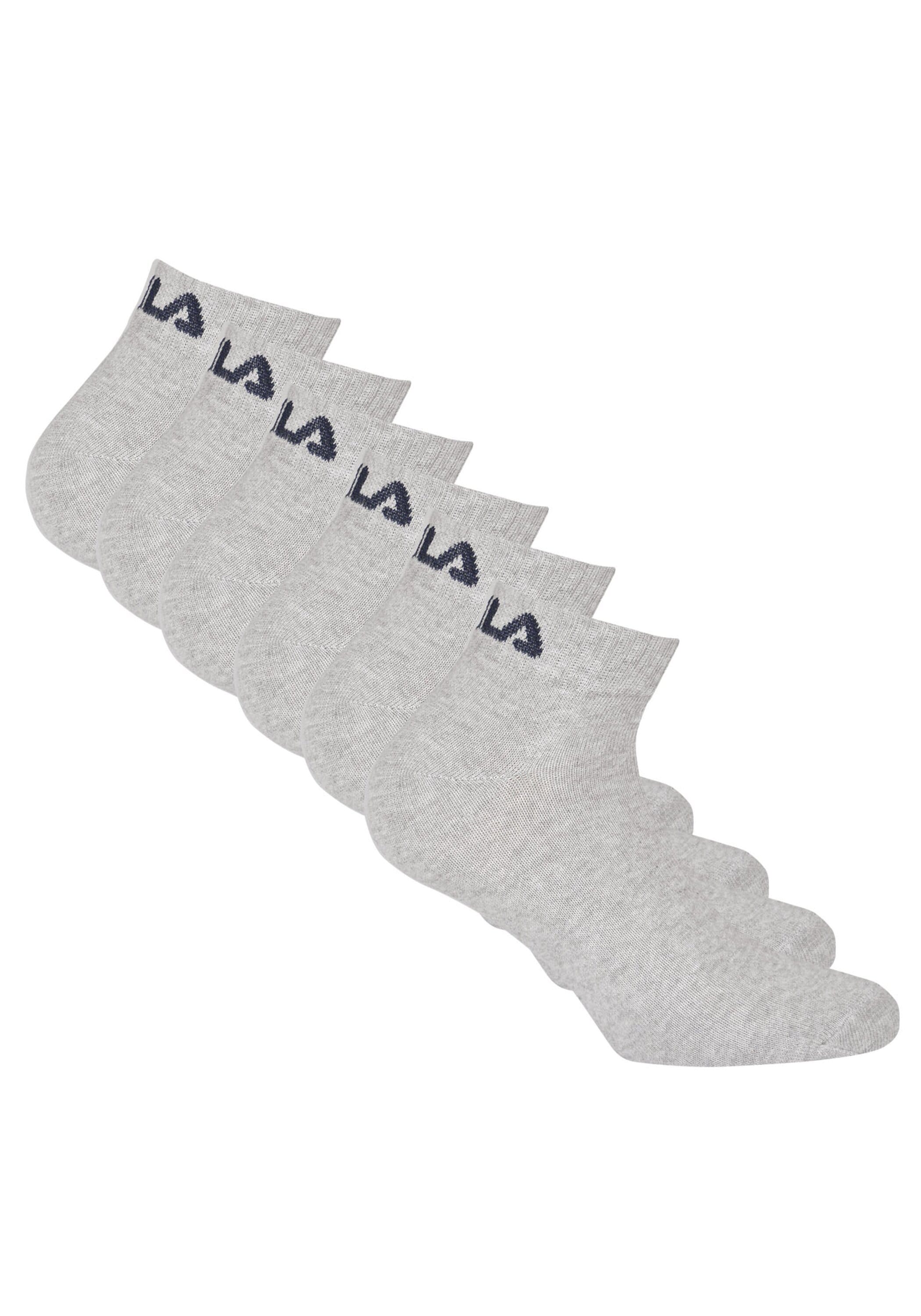 Kurzsocken FILA "Socken 6er Pack", Herren, Gr. 39-42, grau, Obermaterial: 75% Baumwolle CO. 23% Polyester PES. 2% Elasthan EL., Socken