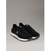 Sneaker CALVIN KLEIN JEANS "RETRO RUNNER LACE UP NY-SU", Herren, Gr. 47, schwarz-weiß (schwarz, weiß), Leder, unifarben mit Farbeinsatz, sportlich, Schuhe, Freizeitschuh, Halbschuh, Schnürschuh mit seitlichem CK-Logo