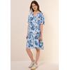 Midikleid CECIL, Damen, Gr. XS (36), US-Größen, weiß (vanilleweiß), Stoff, 100% Viskose , gemustert, casual, comfort fit wadenlang, Rundhals, Kurzarm Bündchen, Kleider, mit Volant