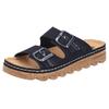 Pantolette RIEKER, Damen, Gr. 43, schwarz, Lederimitat, unifarben, sportlich, Schuhe, Sommerschuh, Schlappen, Hausschuh mit verstellbaren Schnallen