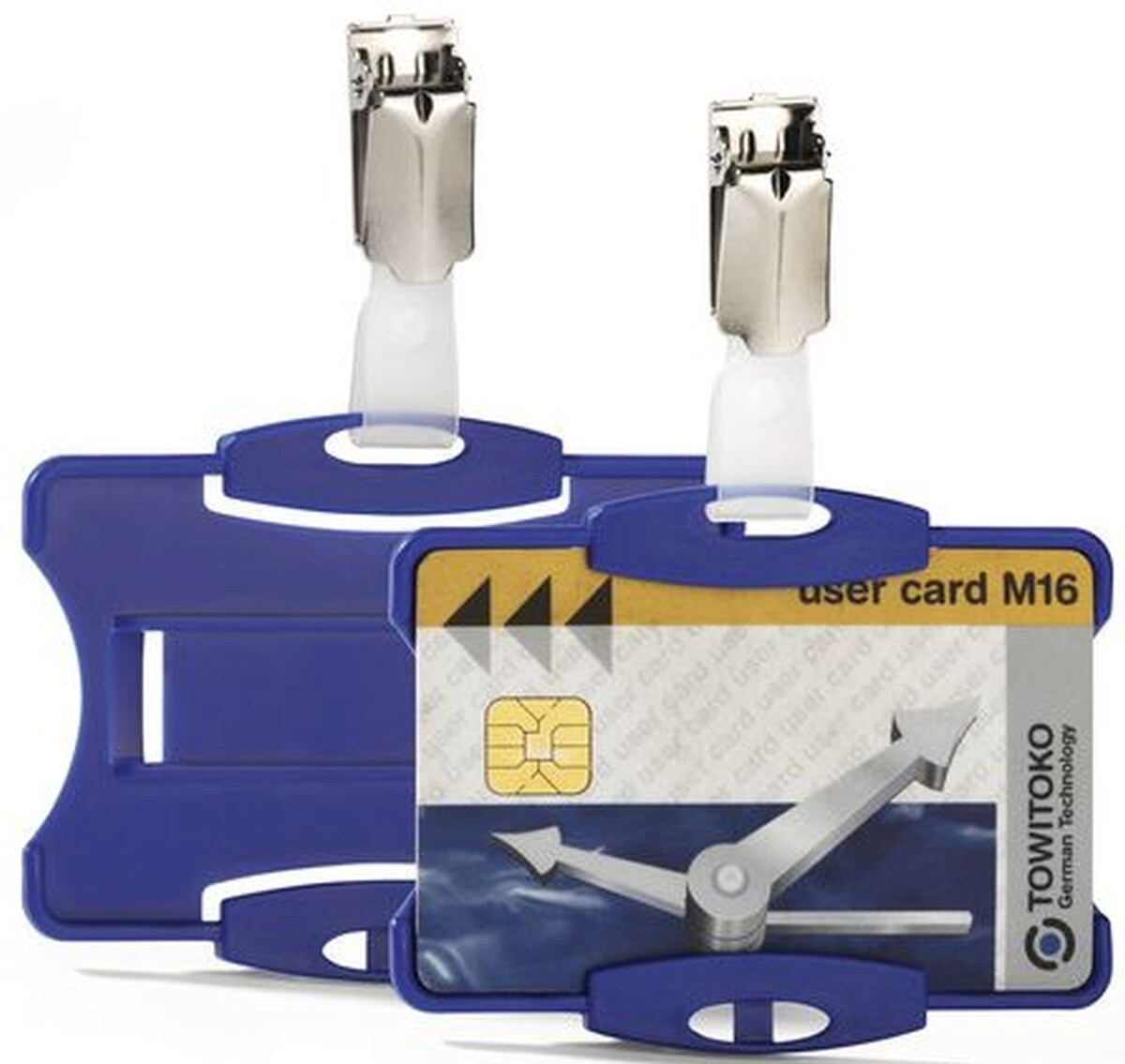 Durable Namensschild für Betriebsausweise mit Clip 54x85 blau VE=6x25 Stück Image