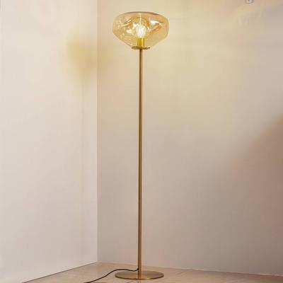 Lindby Stehleuchte Lelia, amber, Glas, Metall, 150 cm Image